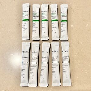 10 Pc ReviveRx Facial Mask Sample Bundle Hyaluronic Acid Brightening NEW